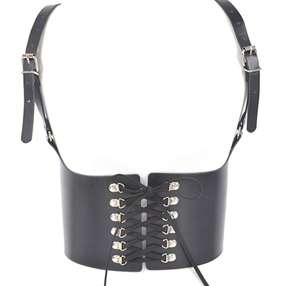 BNWT Fashion Black Corset Harness Elastic Stretch Belt - Picture 1 of 5